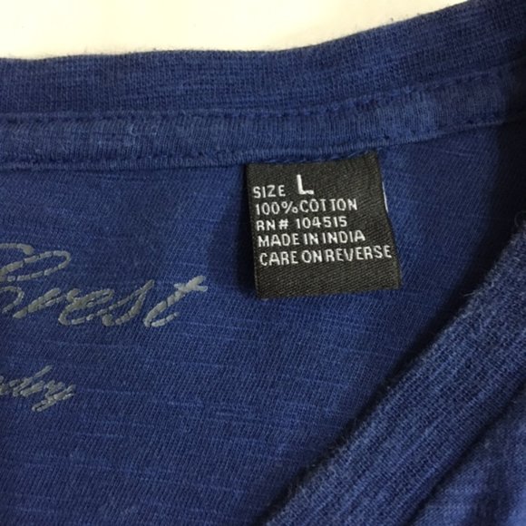 NWOT English Laundry, Men, V-neck Tee shirt, short sleeves, Navy blue, size L - Picture 6 of 8